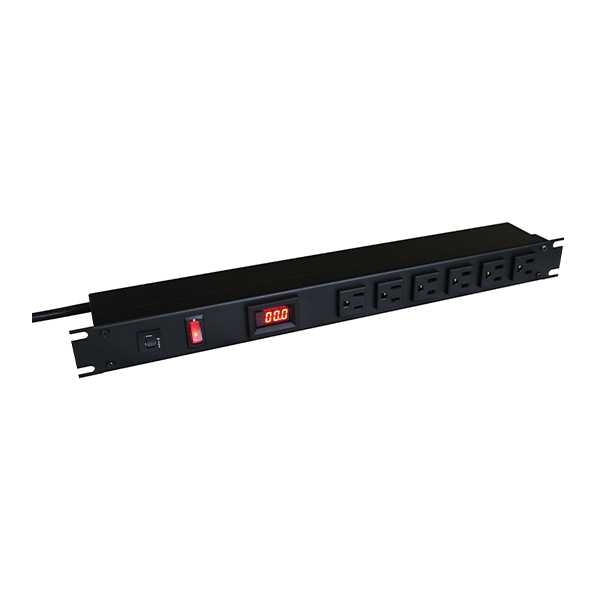 15 Amp Metered Horizontal Rackmount Outlet Strip 1582-AM Series
