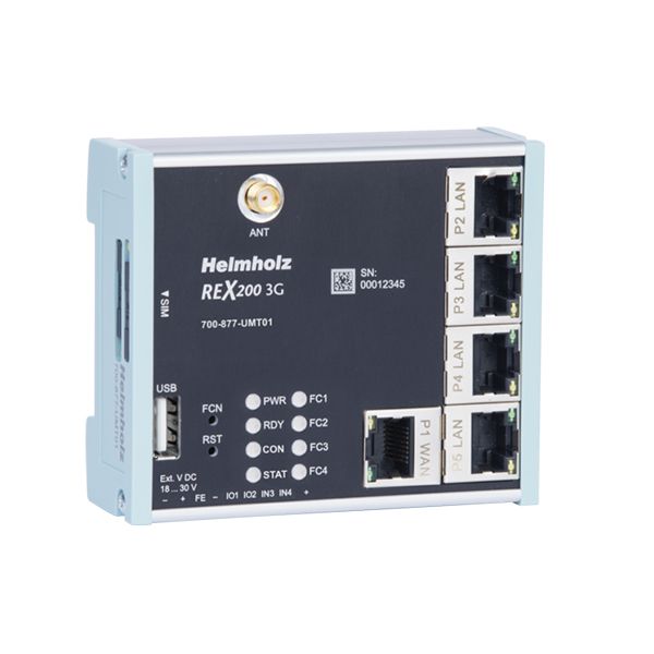 Helmholz, REX 200 3G, 4 x LAN switch, 1 x WAN, 1 x 3G modem