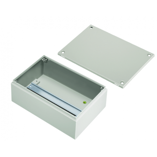  Single Door Junction Box with Din Rail 200 x 400 x 100 (8 x 16 x 4) - Nema 4X / IP 66 Brushed 304 Stainless Steel