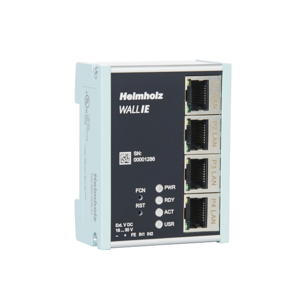 PROFINET-Switch 4-port, managed, with M12 connectors, for din-rail