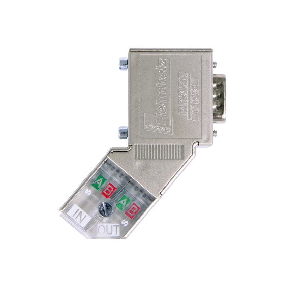 PROFIBUS connector, angled, EasyConnect, diagnostics LED, with PG, for solid cables